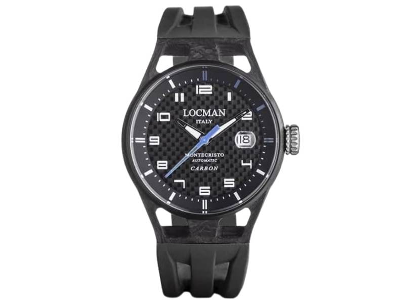 AUTOMATIC CARBON / SILICONE MEN'S WATCH MONTECRISTO LOCMAN 0544C09S-CBCBWHSK